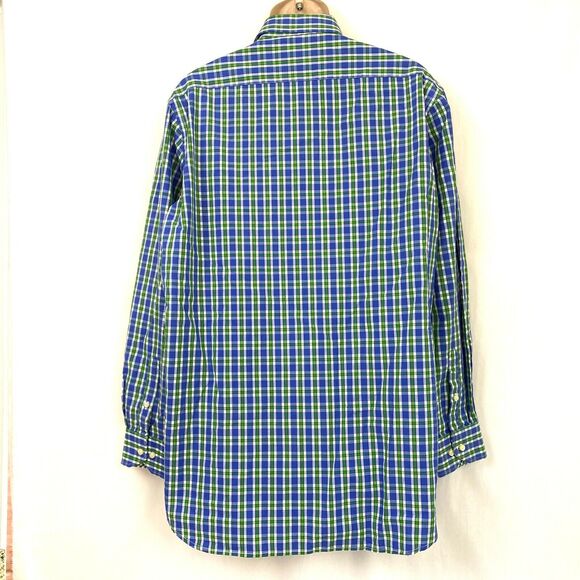 Tailorbyrd XXL Button Up Shirt Plaid Long Sleeve Mens Blue Green Casual Pocket - Picture 3 of 11